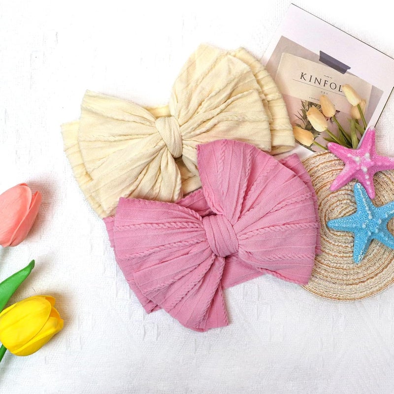 ALinmo 6 Pack Baby Headbands Super Soft Stretchy Nylon Hair Bands Hair Bows Hair Accessories for Baby Girls Newbrons infants Toddlers 03 - Image 5